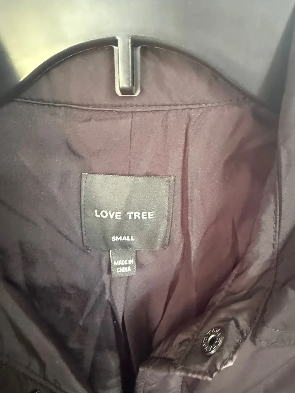 Love Tree Black Quilted Long Shirt Jacket Small - Picture 4 of 7